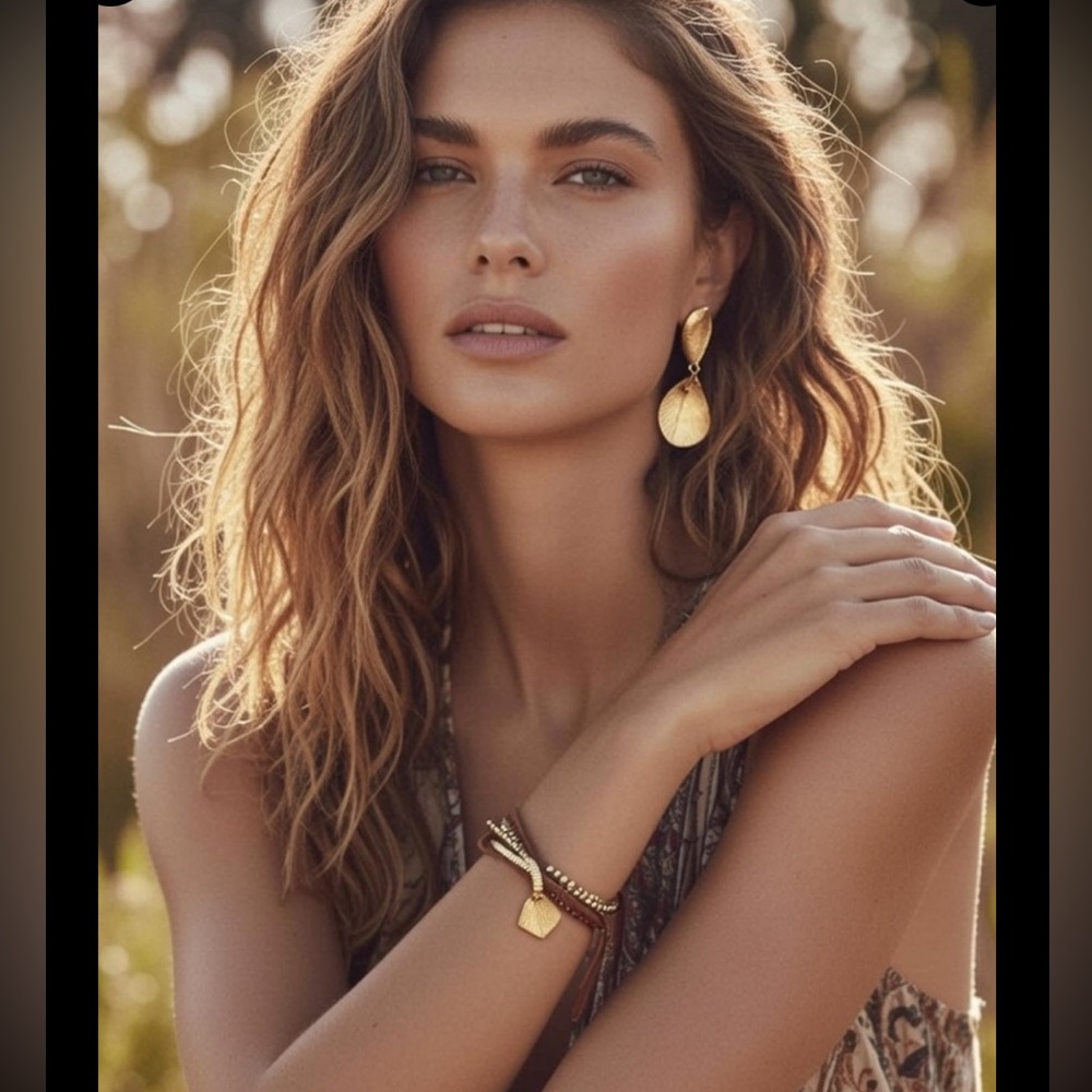 NEW free people bolo chain western suede herringbone necklace silver jewelry